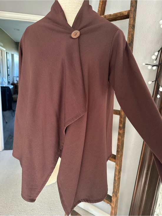 Bobeau Sweaters - Bobeau rich Chocolate Brown Knit Cardigan, size medium petite
